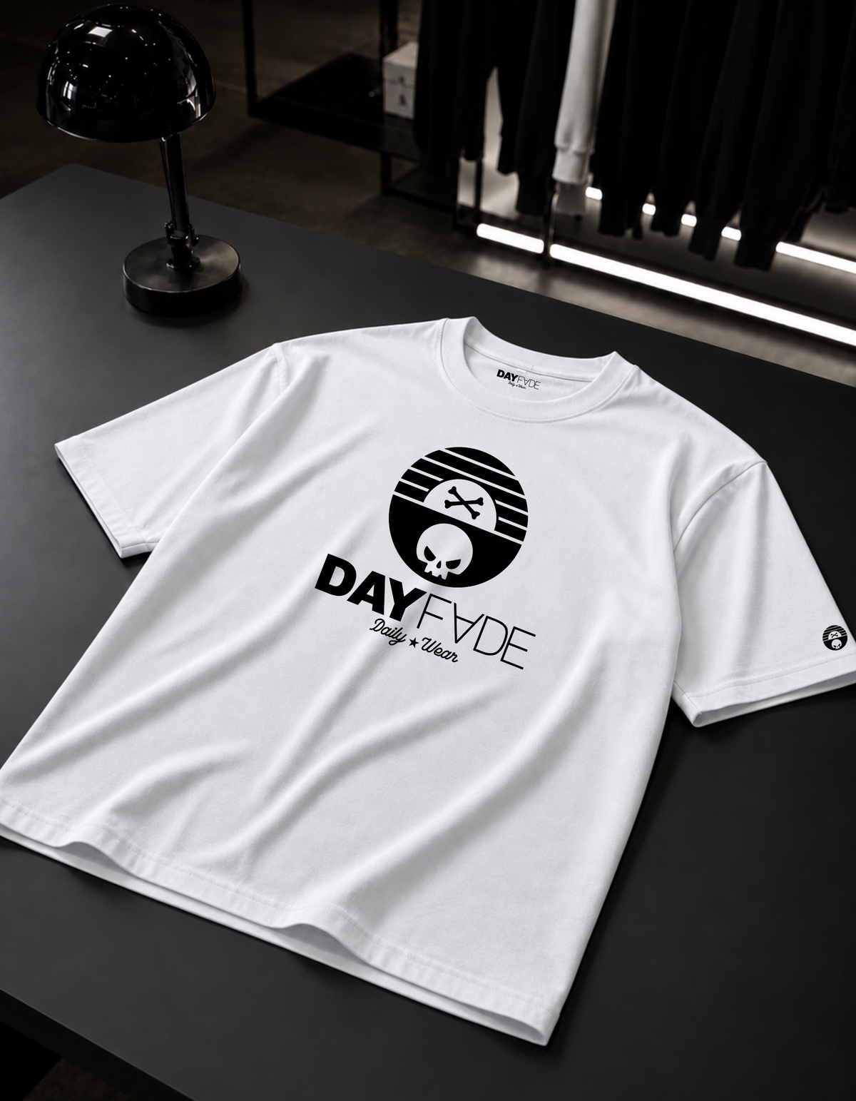 Skull Graphic T-Shirt, White Streetwear Tee, Unisex Urban Shirt, DAYFADE